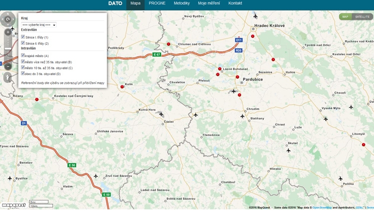 obrázek:ukazka mapoveho podkladu neprimych ukazatelu bezpecnosti silnicniho provozu